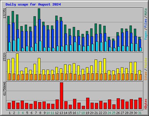 Daily usage for August 2024