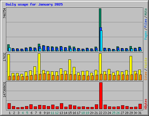 Daily usage for January 2025