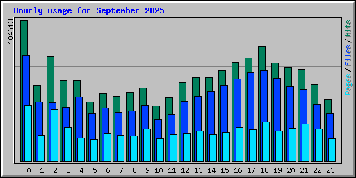 Hourly usage for September 2025