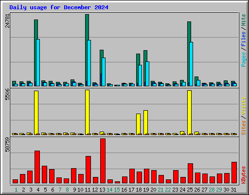 Daily usage for December 2024