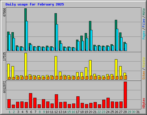 Daily usage for February 2025