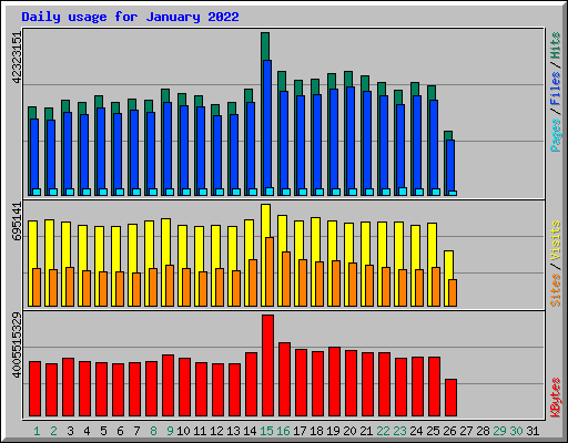 Daily usage for January 2022