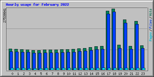 Hourly usage for February 2022