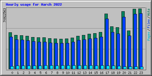 Hourly usage for March 2022