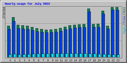 Hourly usage for July 2022