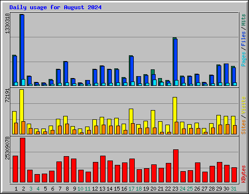 Daily usage for August 2024