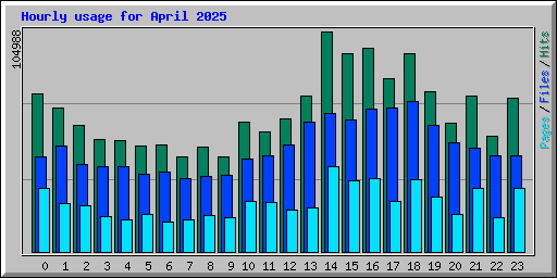 Hourly usage for April 2025