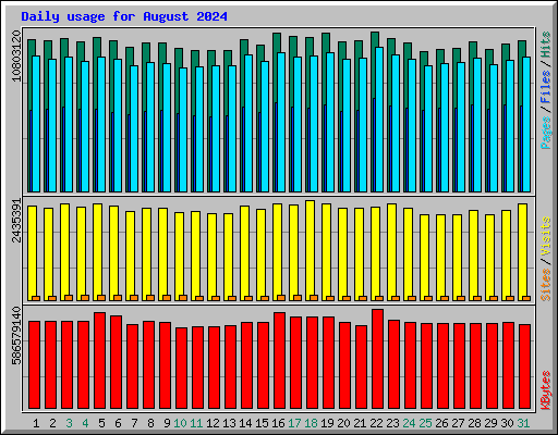 Daily usage for August 2024