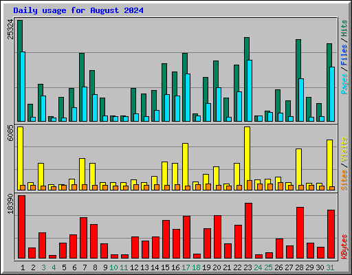 Daily usage for August 2024