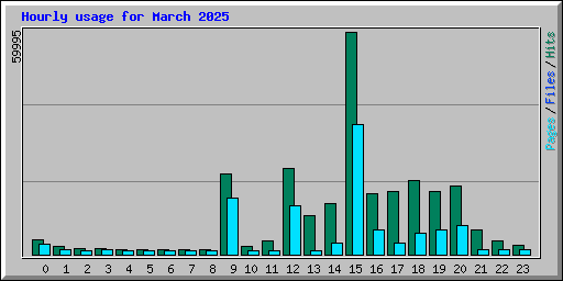 Hourly usage for March 2025